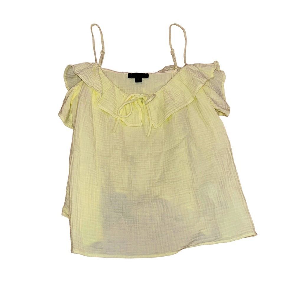 J. Crew Pastel Yellow Ruffle Sleeveless Top